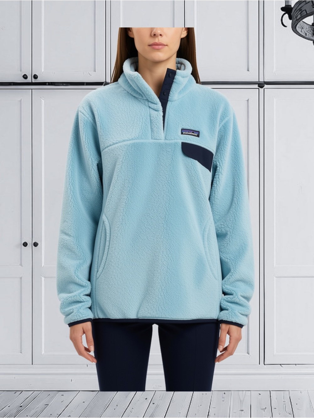 Patagonia Re-Tool Snap-T Pullover Fleece Light Ice Blue Women's Medium